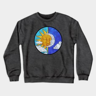 Sun and Moon Stained glass Mandala Crewneck Sweatshirt